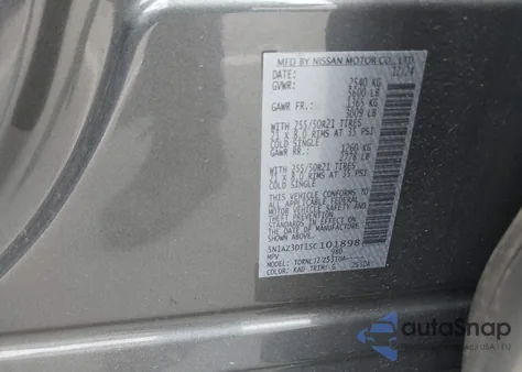 2025 Nissan Murano Platinum from USA, damaged, VIN 5N1AZ3DT1SC101898